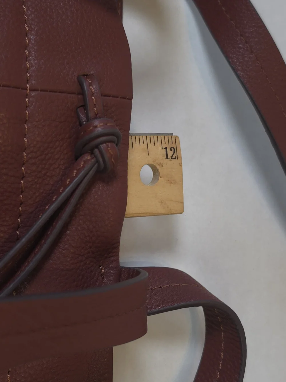 Lucky Brand Parker Clay Emma Bucket Bag Drawstring Shoulder Leather Ties Gold